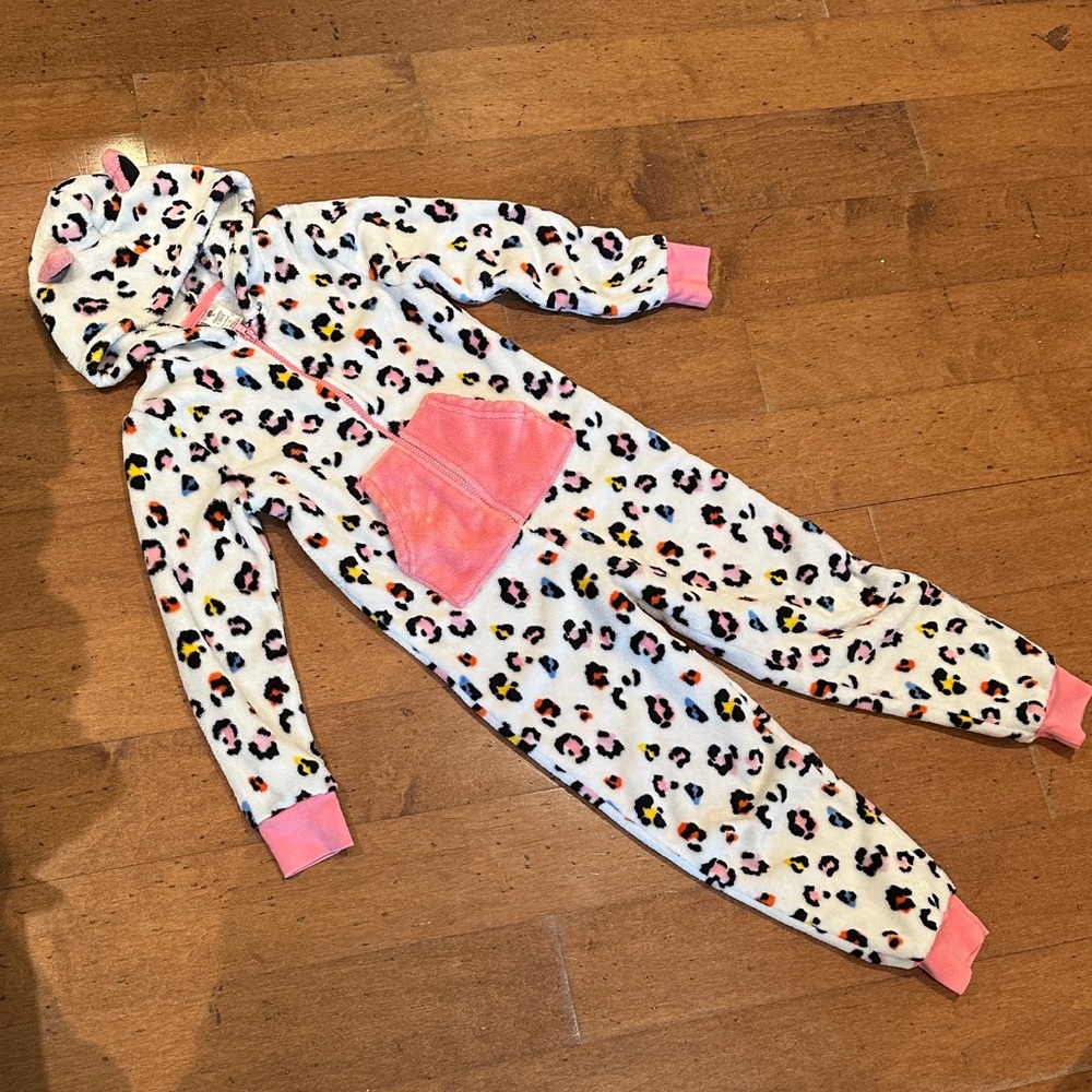 Tucker + Tate Leopard Print Footie with Pink Accents